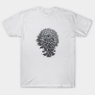 Dahlia Vintage Minimalist Flora Art Deco T-Shirt